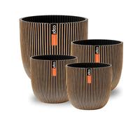 CAPI EUROPE - Gift set Planter Ball Groove 'made with' gold - Set L - Gold - Pot for indoor and outdoor use - Shatterproof - 100% recyclable