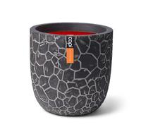 CAPI EUROPE - Planter ball Clay NL - 35x34 - Anthracite - Opening Ø29 - Pot for indoor and outdoor use - Shatterproof - 100% recyclable - KATC932