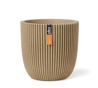 CAPI EUROPE - Planter ball Groove NL - 54x52 - Beige - Opening Ø46 - Pot for indoor and outdoor use - Shatterproof - 100% recyclable - KGVBE935