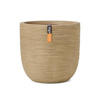 CAPI EUROPE - Planter ball Rib NL - 43x41 - Beige - Opening Ø35 - Pot for indoor and outdoor use - Shatterproof - 100% recyclable - KBER933