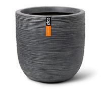 CAPI EUROPE - Planter ball Waste Rib NL - 43x41 - Terrazzo grey - Opening Ø35 - Pot for indoor and outdoor use - Shatterproof - 100% recyclable - KTGR933