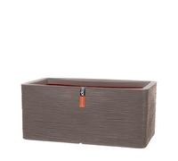 CAPI EUROPE - Planter rectangle Rib NL - 73x39x32 - Warm taupe - Opening Ø31 - Pot for indoor and outdoor use - Shatterproof - 100% recyclable - KWTR963