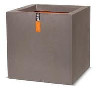 CAPI EUROPE - Planter square NL - 30x30 - Warm taupe - Opening Ø24 - Pot for indoor and outdoor use - Shatterproof - 100% recyclable - KWT902