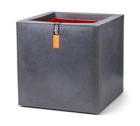 CAPI EUROPE - Planter square NL - 40x40 - Dark grey - Opening Ø32 - Pot for indoor and outdoor use - Shatterproof - 100% recyclable - KDG903