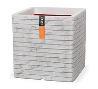 CAPI EUROPE - Planter square Row NL - 30x30 - Ivory - Opening Ø24 - Pot for indoor and outdoor use - Shatterproof - 100% recyclable - KRWI902