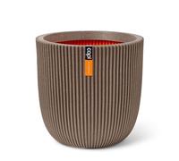 CAPI EUROPE - Planter ball Groove NL - 54x52 - Warm taupe - Opening Ø46 - Pot for indoor and outdoor use - Shatterproof - 100% recyclable - KGVWT935