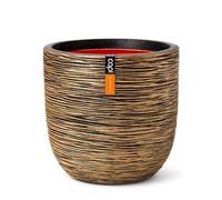 CAPI EUROPE - Planter ball Rib NL - 35x34 - Gold - Opening Ø29 - Pot for indoor and outdoor use - Shatterproof - 100% recyclable - KBGR932