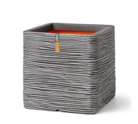 Capi Europe - Pot Square Rib NL - 50x50 - Anthracite - Planter for indoor and outdoor use - Shatterproof - KOFZ904