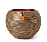 CAPI EUROPE - Vaas bol Rib NL - 62x48 - Gold - Opening Ø40 - Pot for indoor and outdoor use - Shatterproof - 100% recyclable - KBGR271