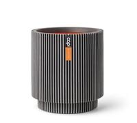CAPI EUROPE - Vase cylinder Groove NL - 35x38 - Anthracite - Opening Ø29 - Pot for indoor and outdoor use - Shatterproof - 100% recyclable - KGVZ882