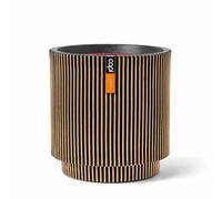 CAPI EUROPE - Vase cylinder Groove NL - 35x38 - Gold - Opening Ø29 - Pot for indoor and outdoor use - Shatterproof - 100% recyclable - KGVGB882