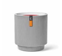 CAPI EUROPE - Vase cylinder Groove NL - 35x38 - Ivory - Opening Ø29 - Pot for indoor and outdoor use - Shatterproof - 100% recyclable - KGVI882
