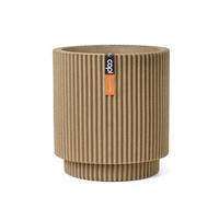 CAPI EUROPE - Vase cylinder Groove NL - 41x43 - Beige - Opening Ø36 - Pot for indoor and outdoor use - Shatterproof - 100% recyclable - KGVBE883