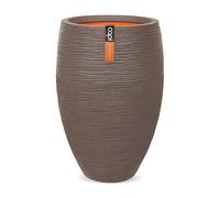 CAPI EUROPE - Vase elegant deluxe Rib NL - 51x72 - Warm taupe - Opening Ø31 - Pot for indoor and outdoor use - Shatterproof - 100% recyclable - KWTR1138