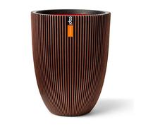 CAPI EUROPE - Vase elegant low Groove NL - 46x58 - Copper - Opening Ø38 - Pot for indoor and outdoor use - Shatterproof - 100% recyclable - KGVCO783