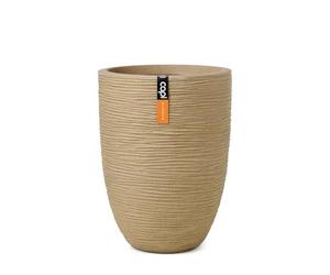 CAPI EUROPE - Vase elegant low Rib NL - 34x46 - Beige - Opening Ø27 - Pot for indoor and outdoor use - Shatterproof - 100% recyclable - KBER782