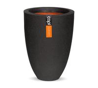 CAPI EUROPE - Vase elegant low Smooth NL - 26x36 - Black - Opening Ø20 - Pot for indoor and outdoor use - Shatterproof - 100% recyclable - KBL781