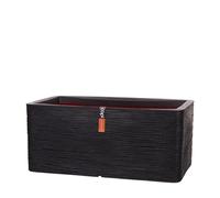 Capi Europe - Vase Rectangular Rib NL - 73x39x32 - Black - Planter for indoor and outdoor use - Shatterproof - KBLR963