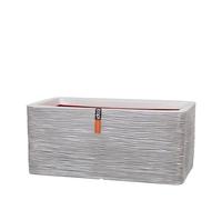 Capi Europe - Vase Rectangular Rib NL - 73x39x32 - Ivory - Planter for indoor and outdoor use - Shatterproof - KOFI963