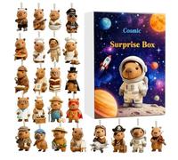 Capibara 2025 - 24 Day Christmas Countdown Calendar with 24 Cute 2D Acrylic Capibara Decorations, Funny Holiday Gift for De Lovers