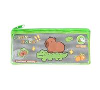Capibara Case - Portable Case for Pen and Pencils, Transparent Guard with Zipper Closure | Pretty Stationery Cases for Students, Teens and Made, Crocodile Capybara, Se référer au descriptif, Refer to