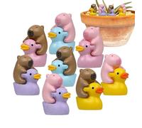 Capibara Figures, 8 Duck Figures, Home Decoration, Small Animals, Garden Accessories, Cake Toppers for Children and Adults Birthdays