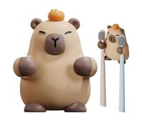 Capibara Funny Toothbrush Holder - Self-Adhesive PVC Wall Mount 8 x 6.5 x 3 cm for Children, Waterproof | Cute Aesthetic Hook for , Towels, Hair Elastics, Keys, Bathroom