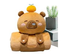 Capibara Manta MAPT OF THE PAN for Cute and Soft Capybara | Portable and Comfortable Multiple Use Blanket Bed Throw for Schools, Offices, Pillow