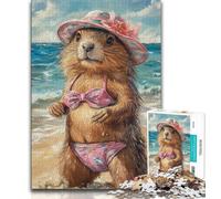 Capibara on Vacation Jigsaw Puzzles for Adults 1000 Jigsaws,Family Game Stress Reliever Difficult Challenge Secret Santa Gifts 50x75cm