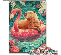 Capibara on Vacation Jigsaw Puzzles for Adults Teenagers Jigsaws Puzzle, for Educational Game Challenge Toy Birthday Present, Gifts, Wall Art (26x38cm)