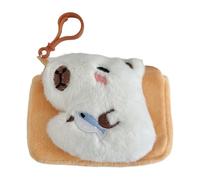 Capibara Plush Bag | Capibara Plush Animal Bag | Adorable and Elegant Coin Purse with Animals | Casual Plush Capibara Bag | Handbag Coin Purse | Keychain Keyring, white, Please refer to the