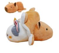 Capibara Plush - Plush Toy for Girls | Double Sided Plush Reversible Cat Great Version Perfectly placed on top of bed and perfect for Thanksgiving and Christmas celebrations. Lightweight Plush Toys