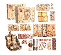 Capibara School Supplies Set - Kit 30 x 23 x 10 cm, ABS Fabric Paper Collection, Cartoon Stationery Set with Stickers and Diary for Creative Writing Drawings | Acces