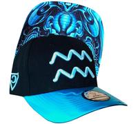 Capiche [99+ Variations] Aquarius Curved Snapback Cap [Zodiac] - Curved Embroidery of Aquarius Symbol, Zodiac Enthusiasts' Choice, Starry Undervisor Art