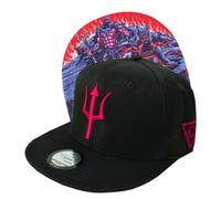 Capiche [99+ Variations] Black and Red Snapback Hats for Men, Hades Hat, Greek Mythology, God of The Underworld, Hell, Tattoo Hat Him, Flat Brim, Logo, Cool Baseball Cap