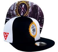 Capiche [99+ Variations] Black and White Snapback Hat, Bloody Mary, Adult Folklore Baseball Cap with Alternating Panels, Broken Mirror, Scary Girl, Durable Construction, Ghost