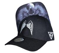 Capiche [99+ Variations] Black Baseball Hat for Men, Grim Reaper Curved, Wings Hat, Angels Death, Soul Cap, Gothic Style Graveyard Artwork