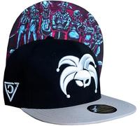 Capiche [99+ Variations] Black Snapback Hat for Men, Clown Gang, Gray and Baseball Cap with Scary Group Graphic Under Flat Brim, Light Gray, Gray, Weapons, Horror, Gaming