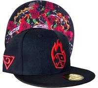Capiche [99+ Variations] Black Snapback Hat for Men, Dice, Tattoo Style Hat, Poker Gambler Die Baseball Cap, Rose Dice and Scroll Art