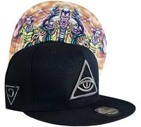 Capiche [99+ Variations] Black Snapback Hat for Men, Telepathy, Flat Bill Baseball Cap with Magic Graphic, Mind Control, Supernatural, Gaming Hat, Anime