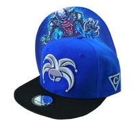 Capiche [99+ Variations] Blue Snapback for Men, The Clown, & Black Baseball Cap with Horror Artwork, Carnival, Men's Hats, Silver Front Logo, Flat Bill Hat, Cool Gorra Graphic Tattoo