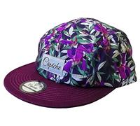 Capiche [99+ Variations] Camp Hat, Purple Violet, 5 Panel Floral Artwork, Nature Design, Flowers, Five Skater Adjustable Cap, Lila