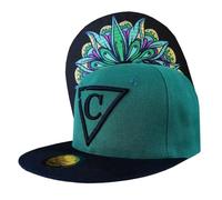 Capiche [99+ Variations] Dark Green Snapback Hat for Men, Flow, and Black Baseball Cap, Unisex, Floral Design, Flat Bill, Nature Hat, Gardening, Spring Flower