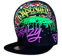 Capiche [99+ Variations] Freestyler Snapback Cap - Solid Black Hat with Dynamic Freestyle Dance Embroidered Logo, Urban Style Undervisor, Adjustable for Hip-Hop and Dance Fans