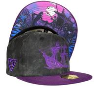 Capiche [99+ Variations] Full Moon Attack Snapback Cap [Mermaid] - Full Moon and Mermaid Embroidery, Night Ocean Scenes, Adjustable for Lunar and Sea Lovers