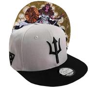 Capiche [99+ Variations] Gray Snapback Hat for Men, Athena, Greek God, Ancient Mythology Baseball Cap, Gray & Black, Black Trident Front Logo, Flat Brim Hats Goddess, Shield