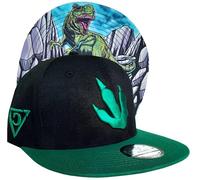 Capiche [99+ Variations] Jurassic Hat, Black and Green T-rex Hat for Men, Baseball Cap with Dinosaur Design, Zilla, Pre-Historic, Giant, Tyrannosaurus Rex, Dino