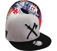 Capiche [99+ Variations] Knights Templar Hats for Men, Light Gray Baseball Cap, Medieval, Black Flat Bill, Classic, Gray, Warrior Sword & Axe Logo, Red Cross, Armor, Gifts Him