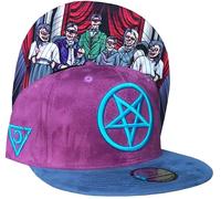 Capiche [99+ Variations] Purple Snapback Hat for Men, Cursed Family, and Blue Suede Baseball Cap with Pentagram Front Logo, Dark Horror Art, Hat