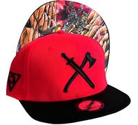 Capiche [99+ Variations] Red Snapback Hat for Men, Winged Hussar, Animal, Medieval Warrior Baseball Cap, Black Brim and Sword, Him, Bright